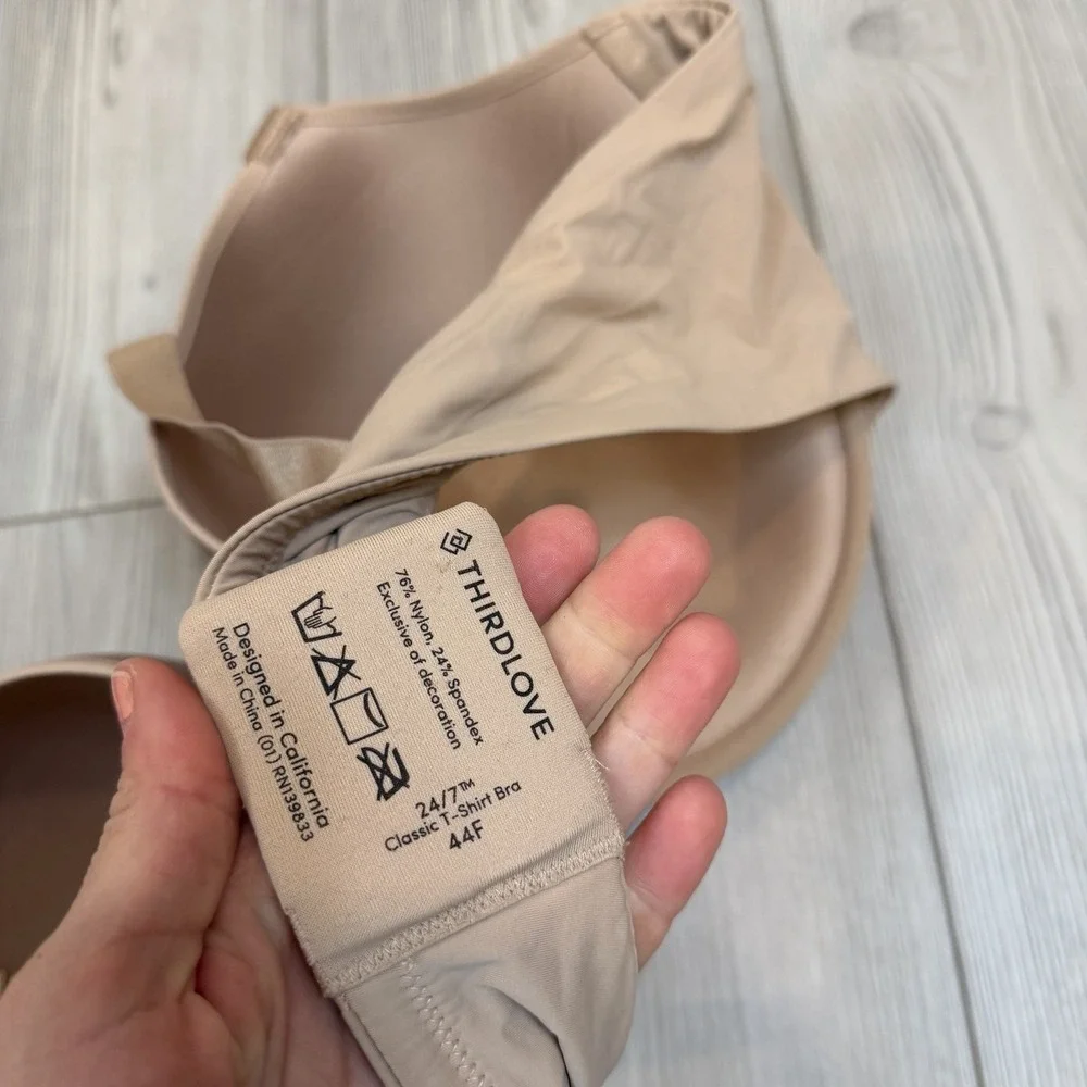 Thirdlove Nude‎ Beige 24/7 Classic T Shirt Bra Underwire 44F